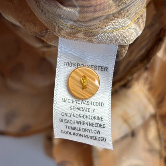 Marc New York Womens Boho Semi-Sheer Polka Dot Night Out Top Size M Gold Holiday - Picture 7 of 7